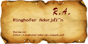 Ringhofer Adorján névjegykártya